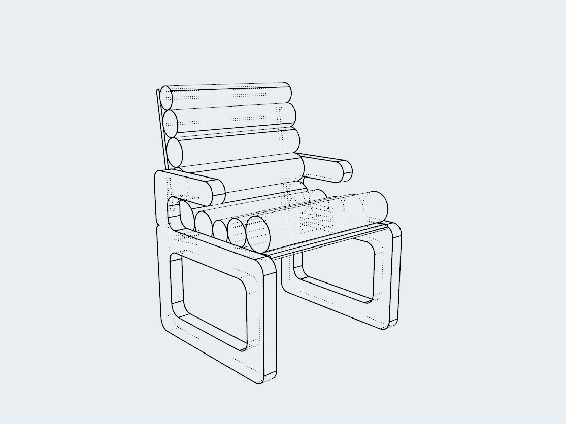Echo 6 Chair Side Technical Drawing